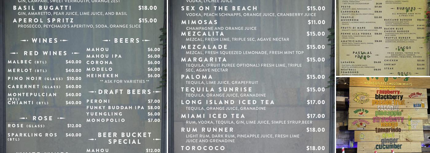 Miami Mojito Company Menu