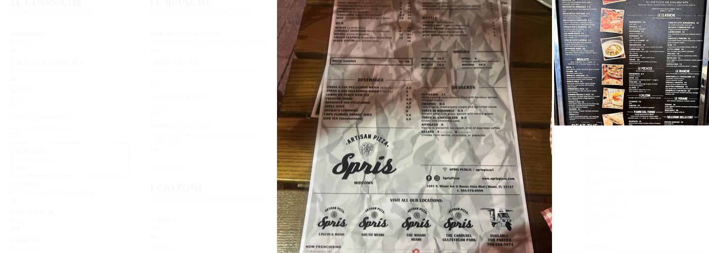 Spris Artisan Pizza - Midtown Menu