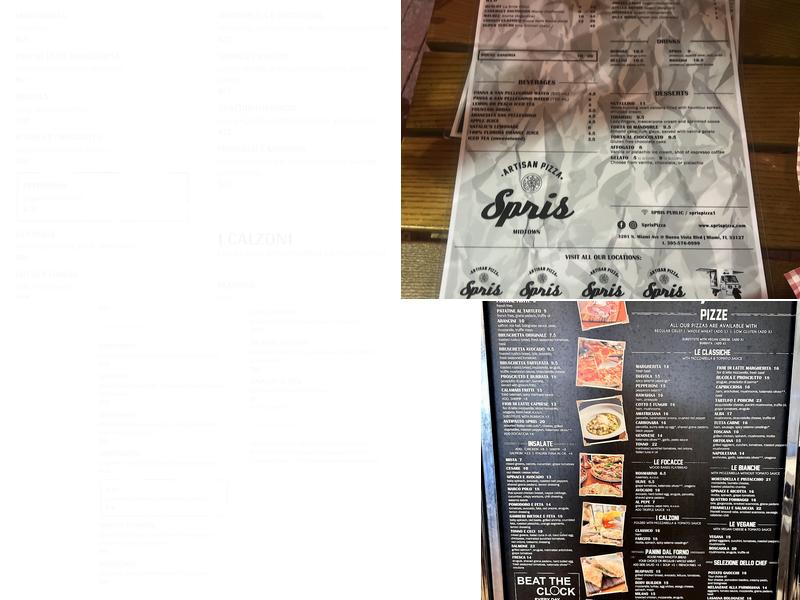Spris Artisan Pizza - Midtown Menu