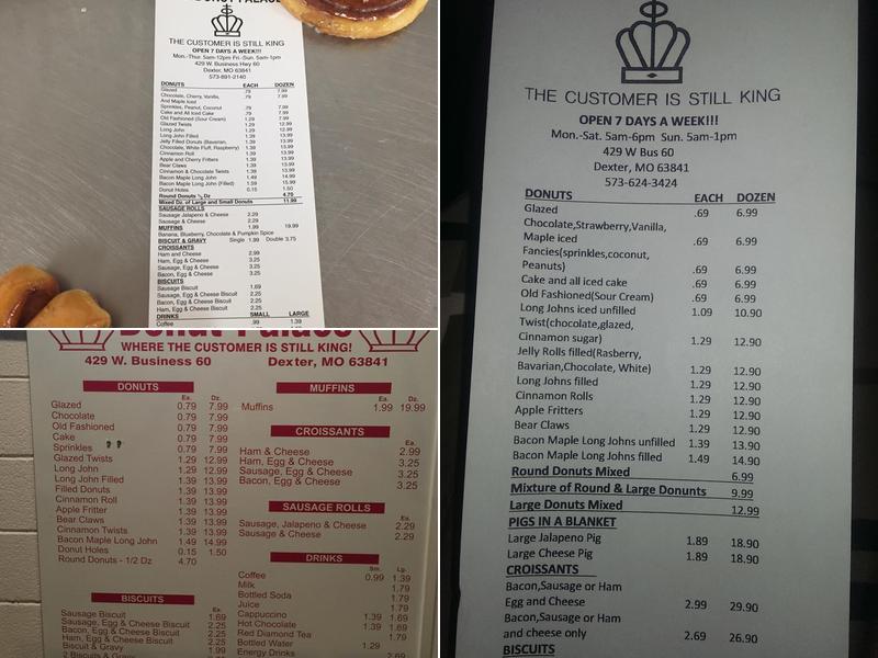 Donut Palace Menu