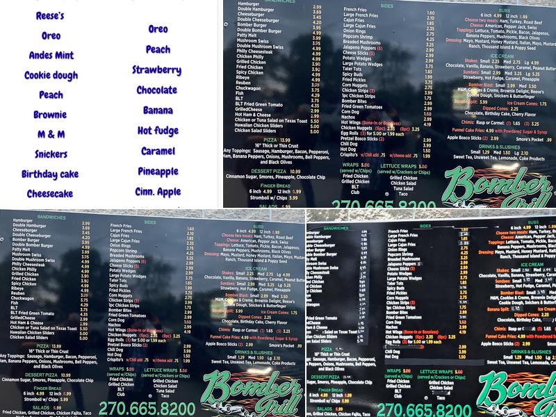 Bomber Grill Menu