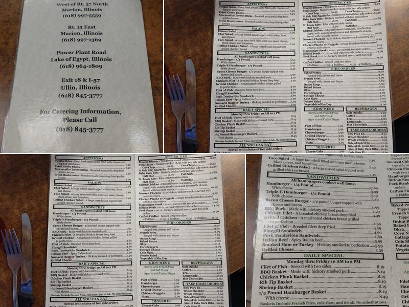 Triple E Barbque Menu