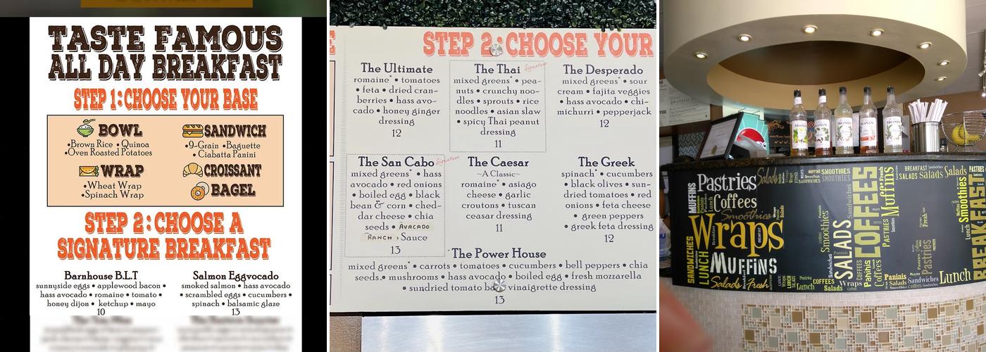 Taste Bakery Cafe Menu