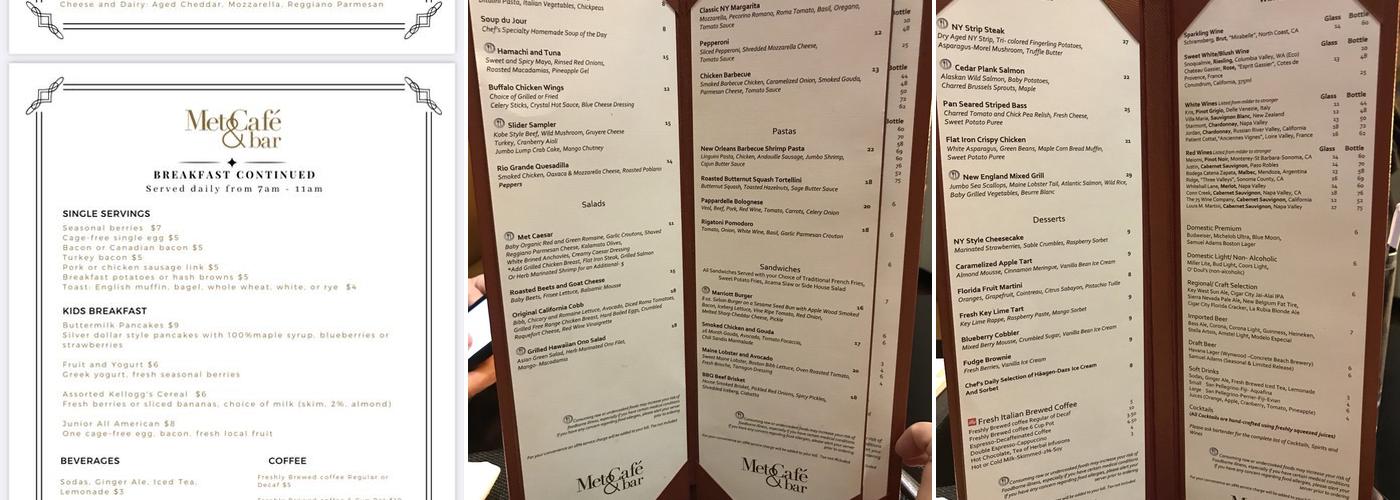 Met Cafe & Bar Menu