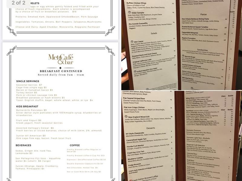 Met Cafe & Bar Menu