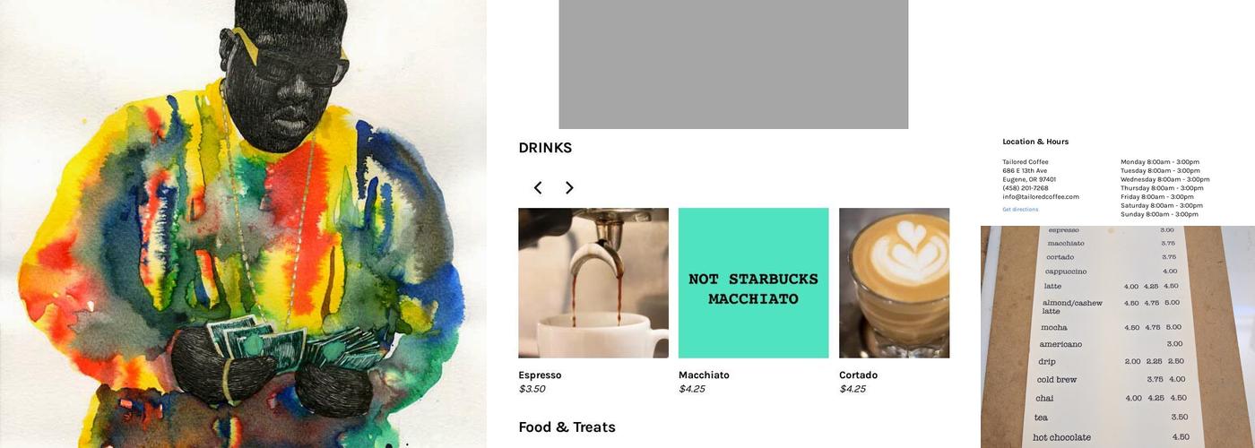 Tailored Coffee Roasters Menu