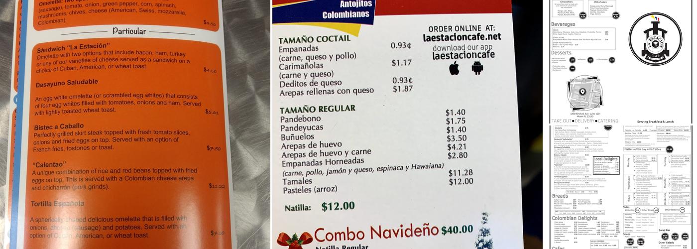La Estación Cafe Menu