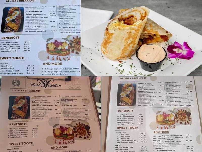 Cafe Papillon Menu