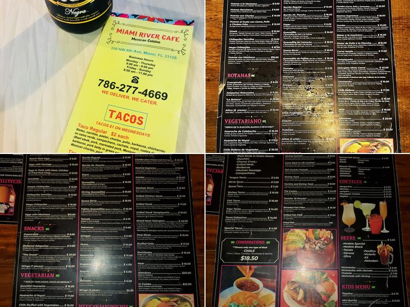 Miami River Mexican Cuisine Menu