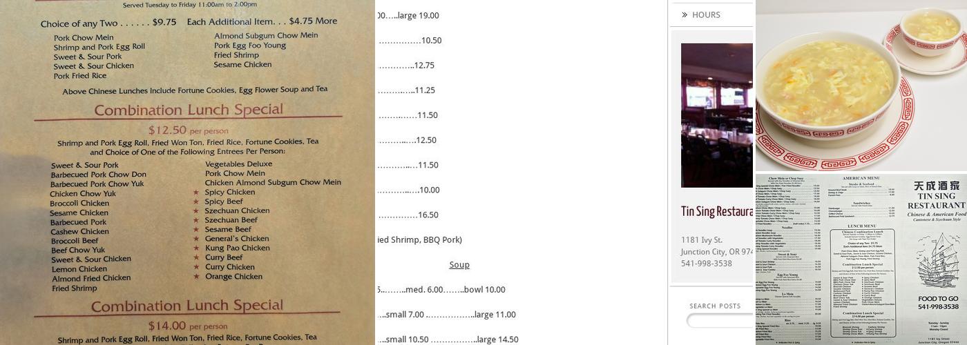 Tin Sing Menu