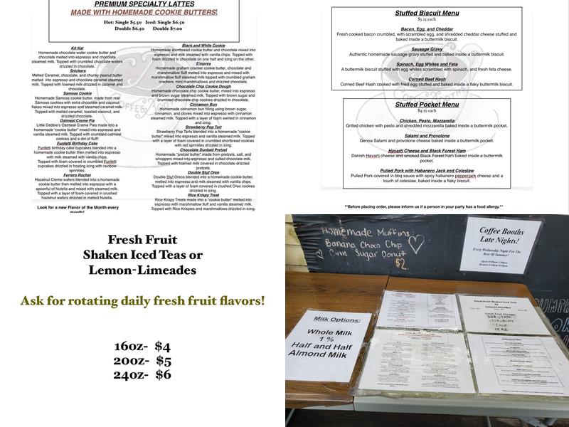 Coffee Booths Menu