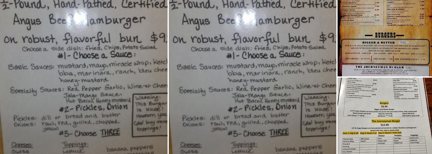 Patsy's Journeyman Restaurant Menu