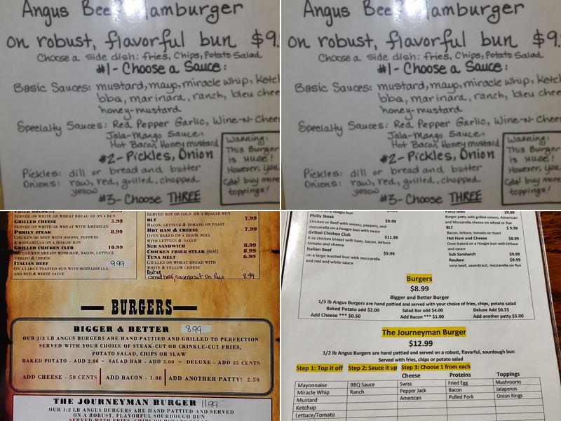 Patsy's Journeyman Restaurant Menu