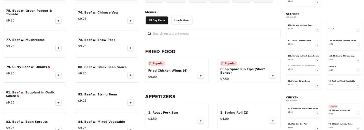 Chan's Kitchen Menu