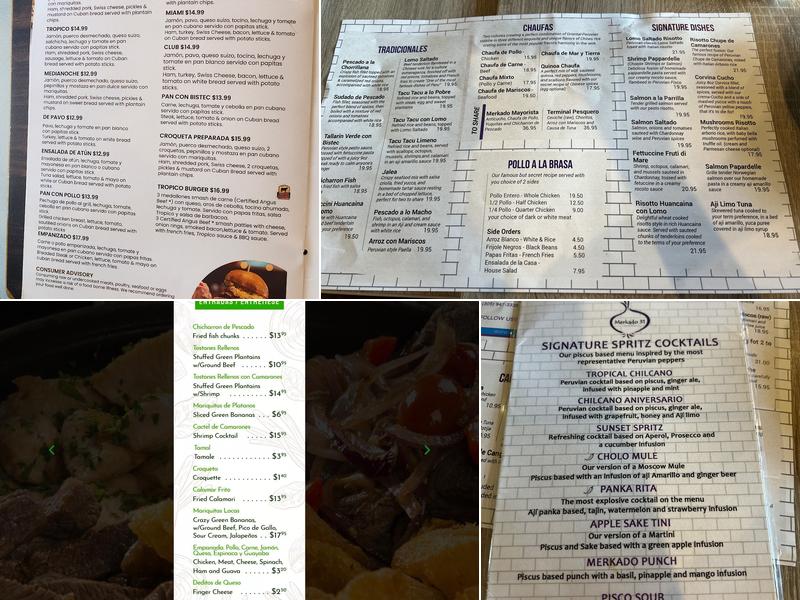 El Tropico Restaurant Menu