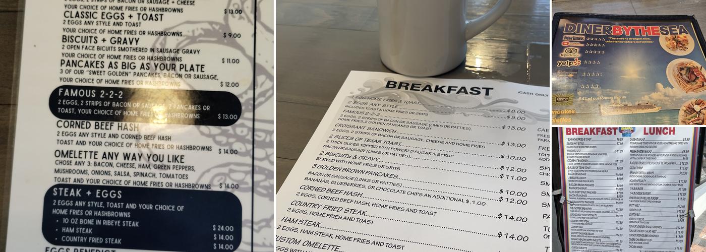 Diner By-The-Sea Menu