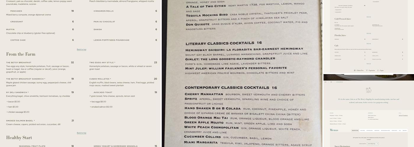 LT Steak & Seafood Menu