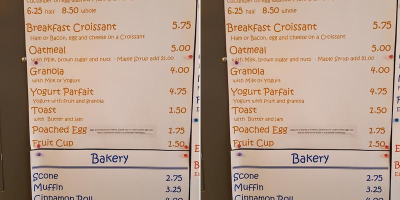 The Coffee Studio, LLC Menu