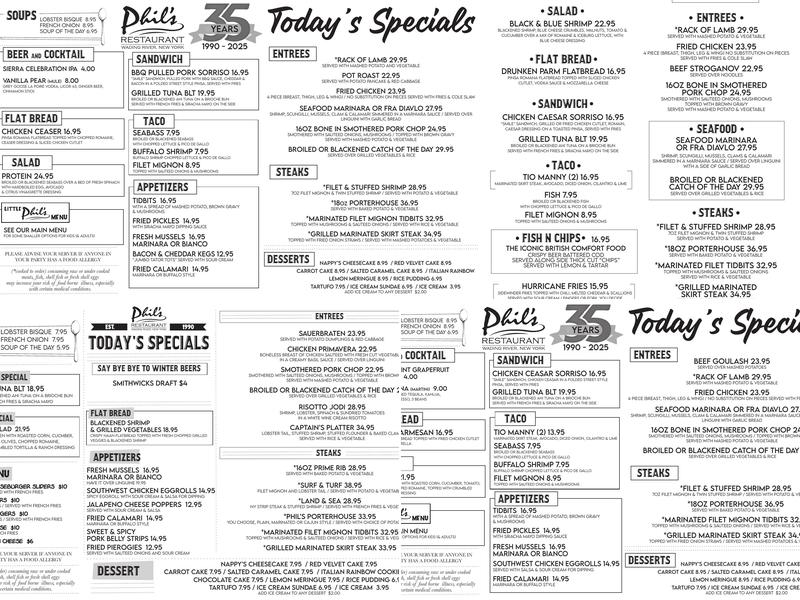 Phil's Menu