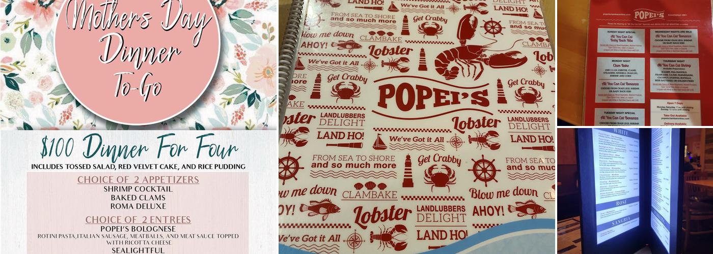 Popei's Clam Bar Menu