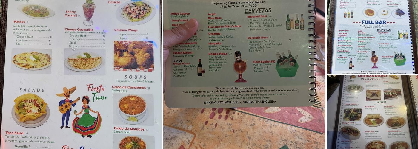 Mamacitas Latin Bar & Grill Menu