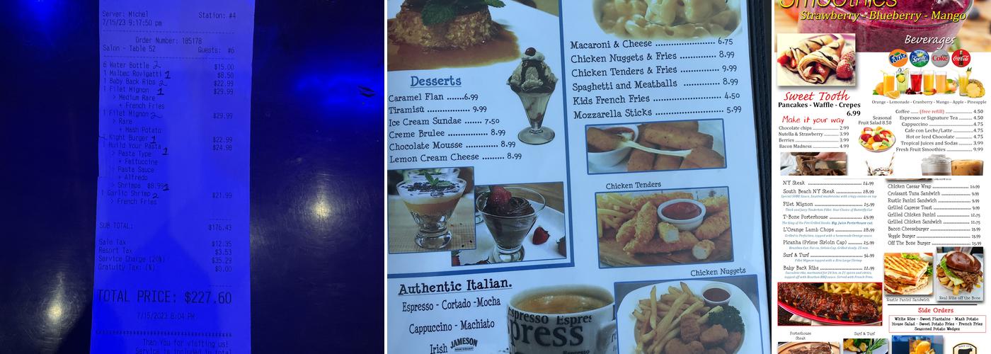 Blu Gin Restaurant and Lounge Bar Menu