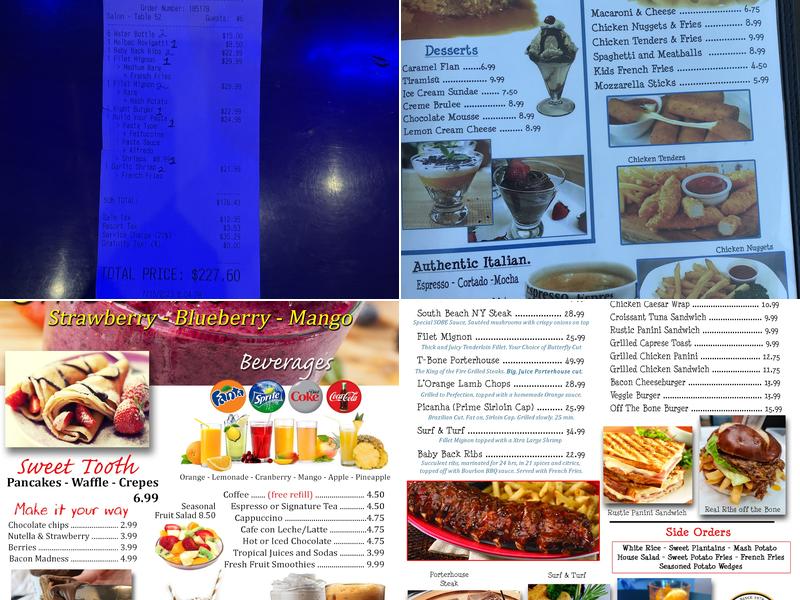 Blu Gin Restaurant and Lounge Bar Menu