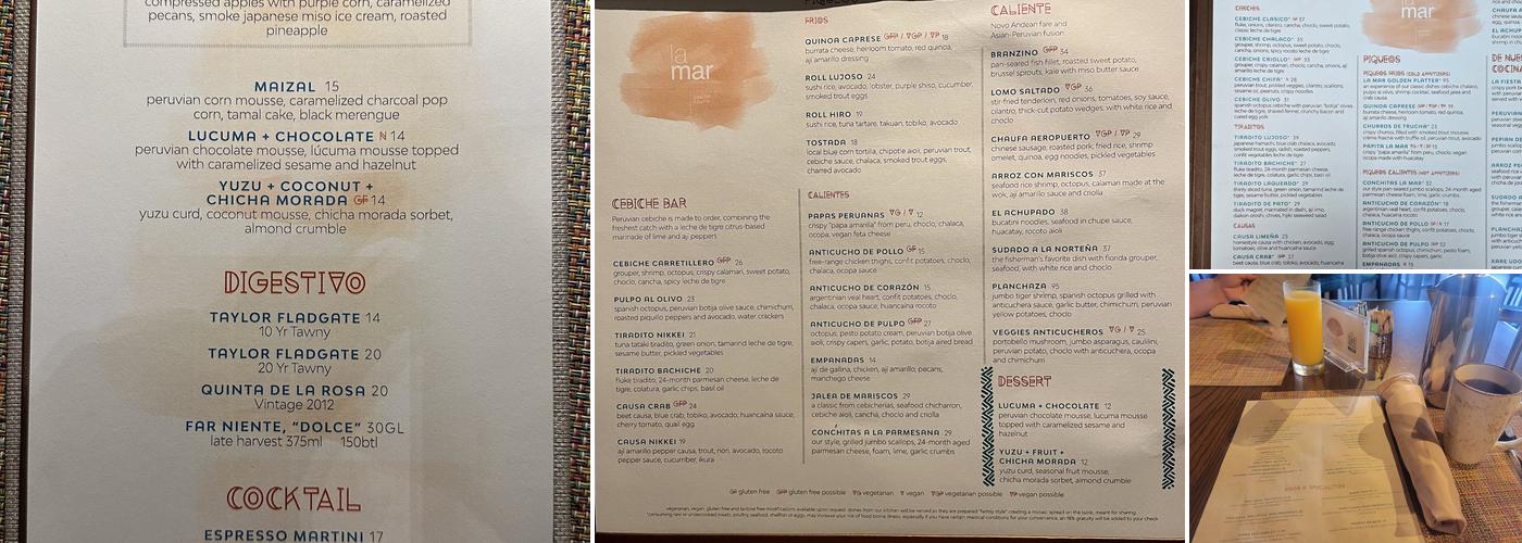 La Mar by Gastón Acurio Menu