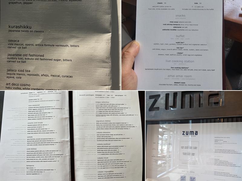 Zuma Miami Menu