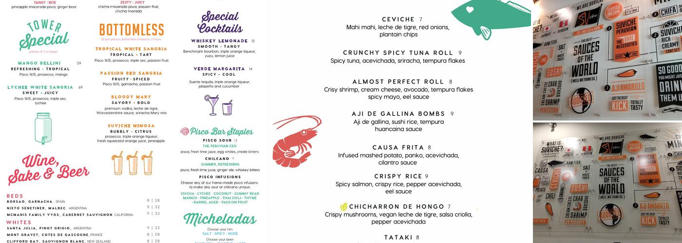 SuViche – Sushi and Ceviche Menu