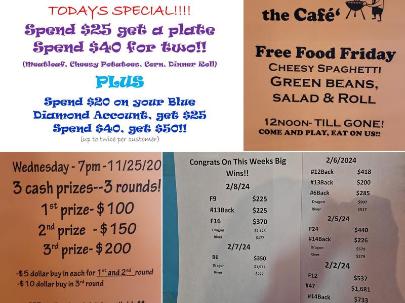 Internet Cafe Menu