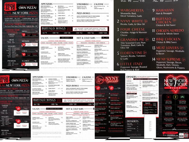 New York New York Pizza Menu