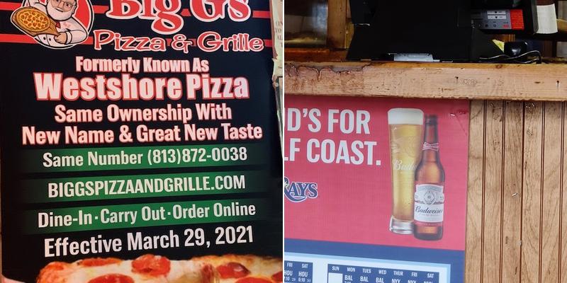 Big G's Pizza & Grille Menu
