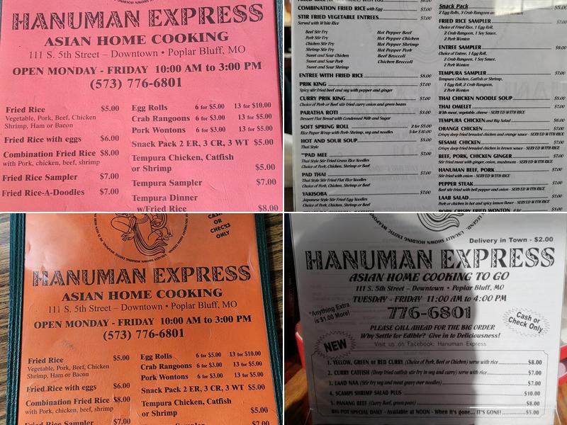 Hanuman Express Menu