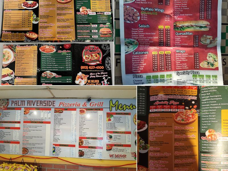 Palm Riverside Pizzeria Menu