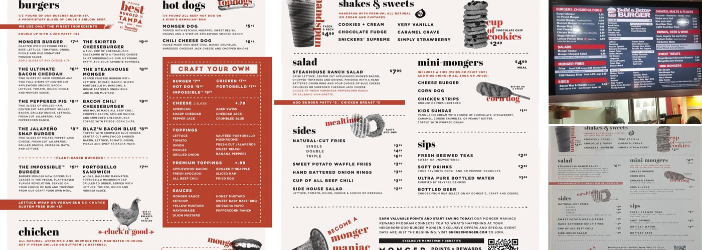 Burger Monger Menu