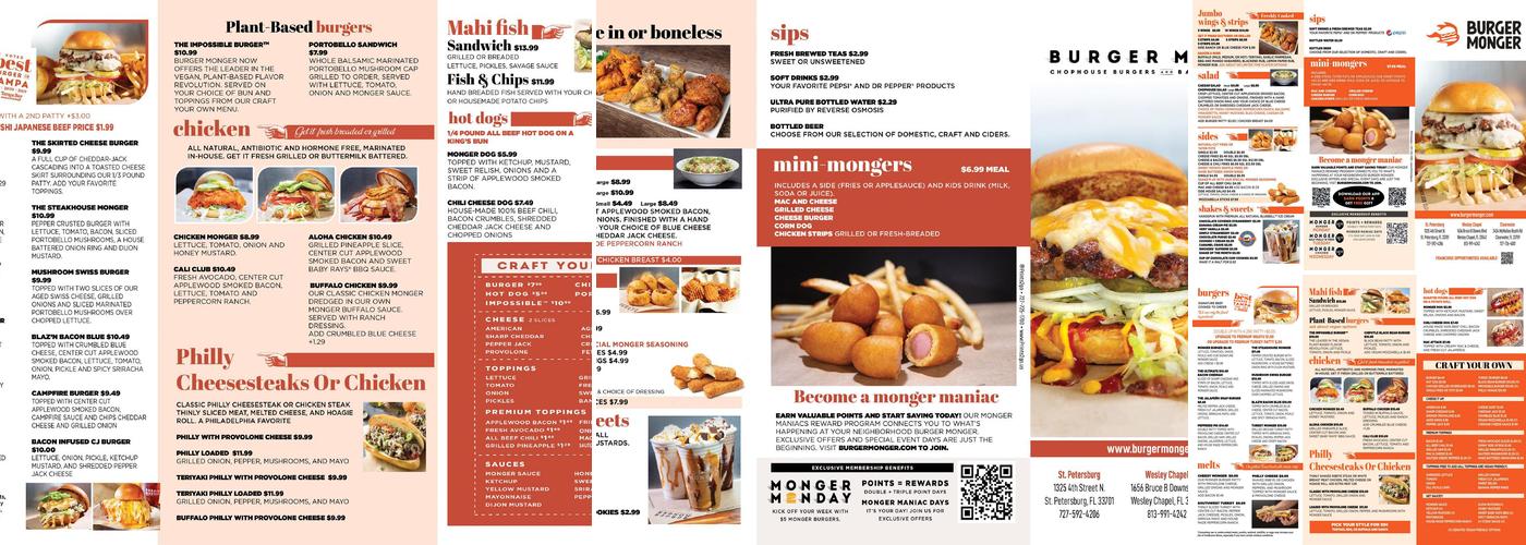 Burger Monger Menu