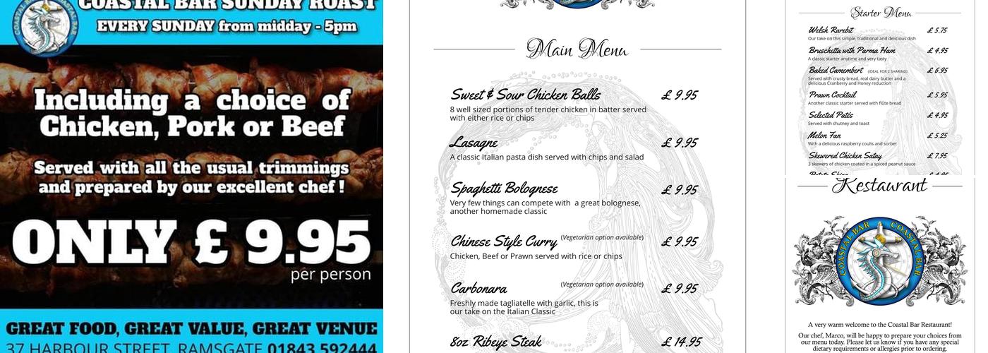 Coastal Bar Menu