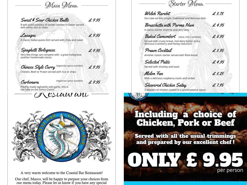 Coastal Bar Menu