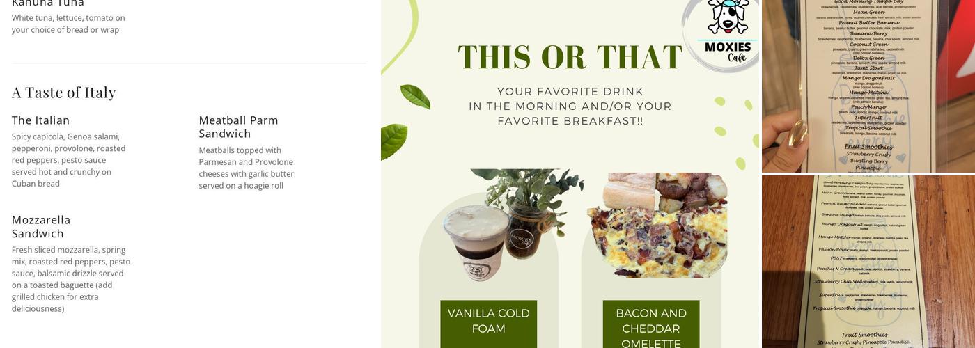 Moxies Cafe and Caterer Menu