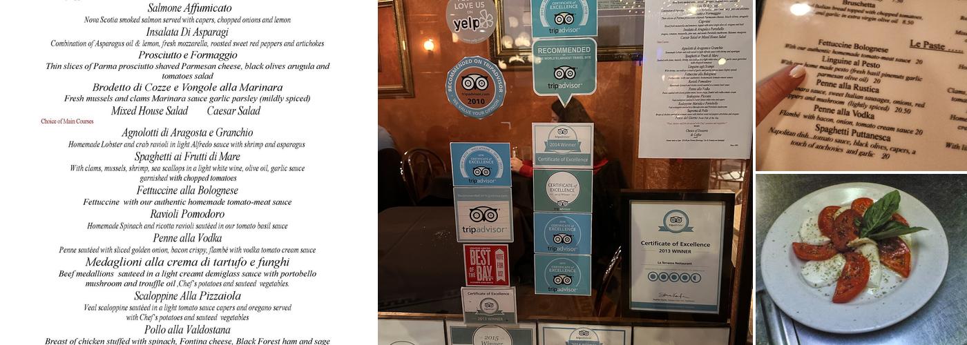 La Terrazza Restaurant Menu