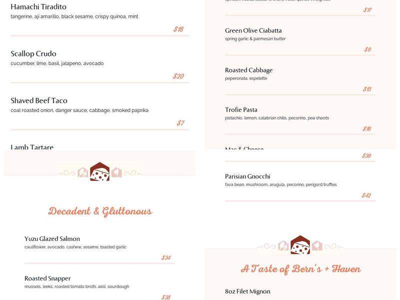 Haven Menu