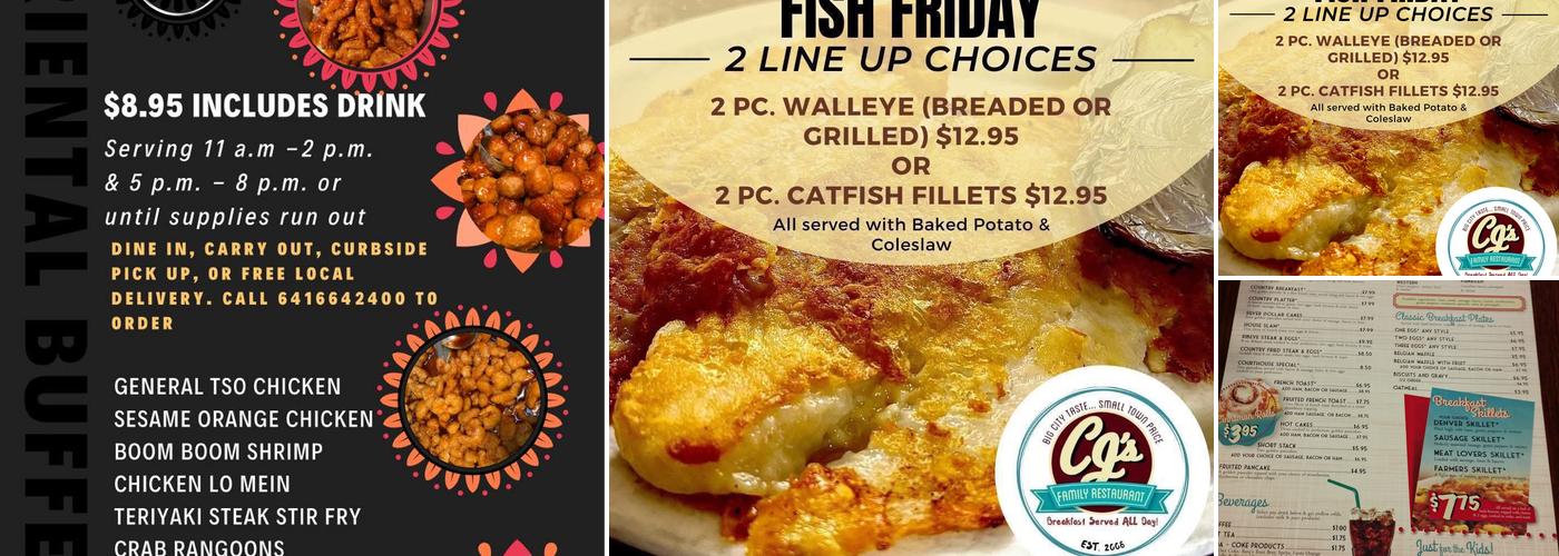 C J's Family Restaurant Menu