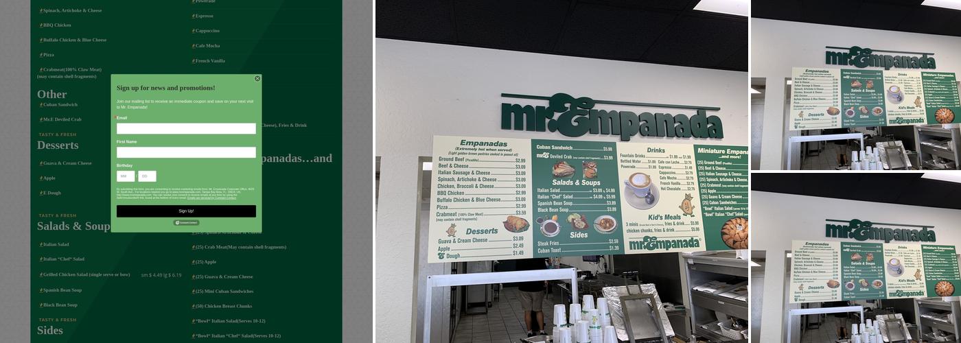 Mr Empanada - Town & Country Menu