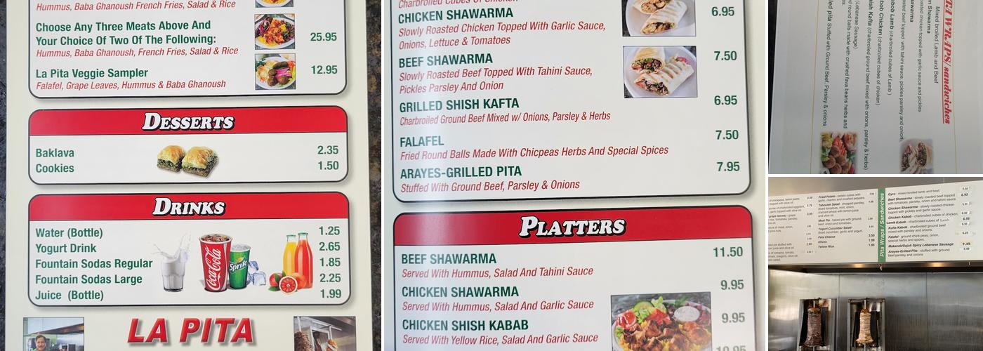 La Pita Lebanese Taverna Menu