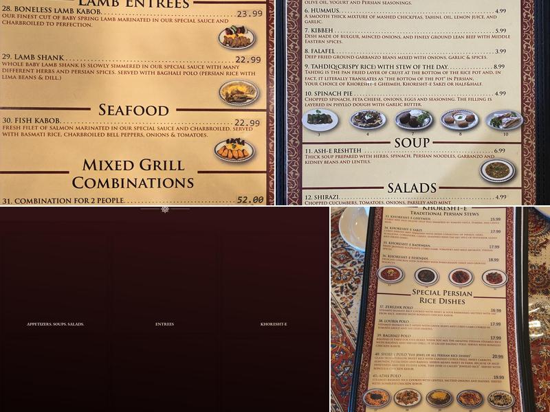 Mirage Restaurant Menu