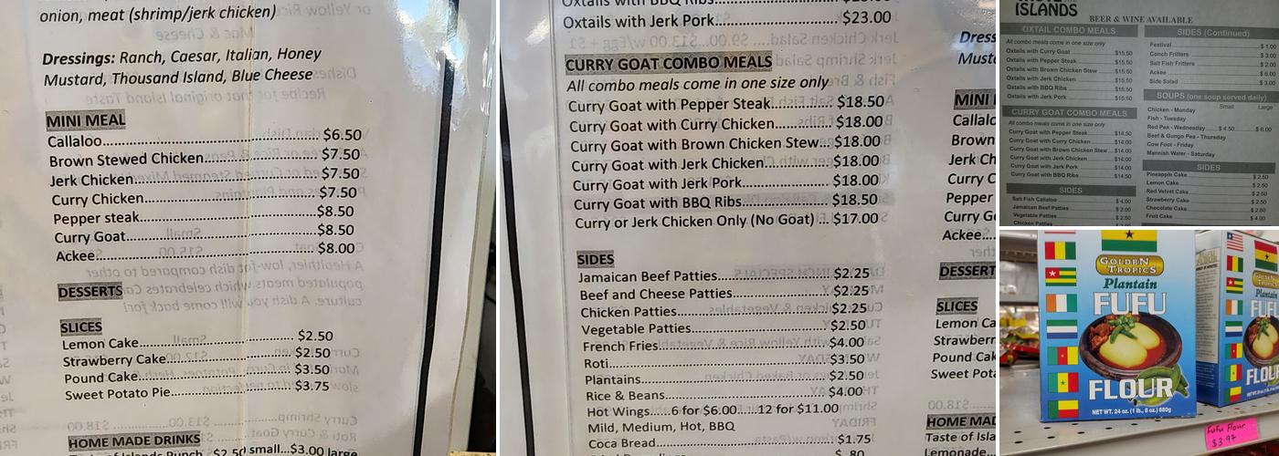 Taste of the Islands Restaurant Menu