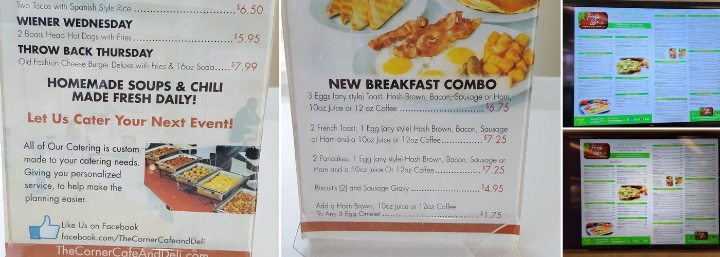The Corner Cafe & Deli Menu