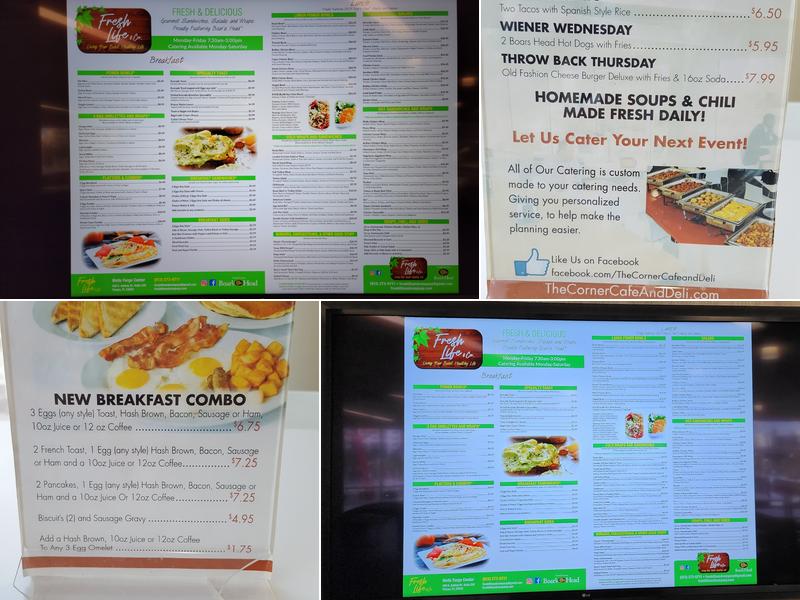 The Corner Cafe & Deli Menu