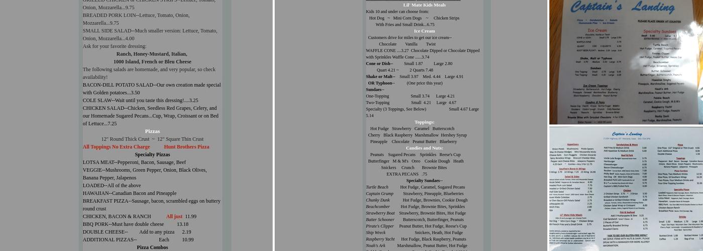 Captain's Landing Restaurant Menu